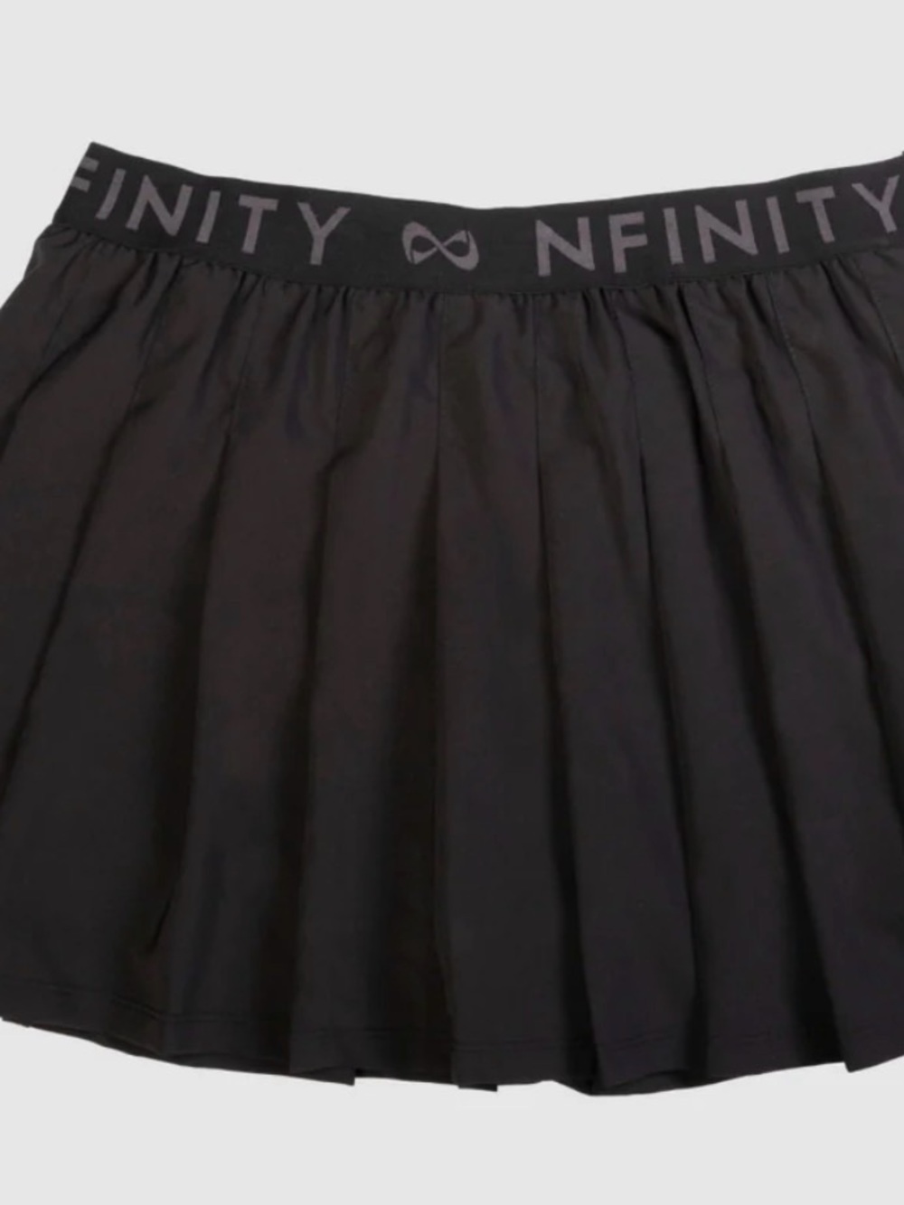 NFINITY Black Pleated Tennis Skirt with Logo Waistband